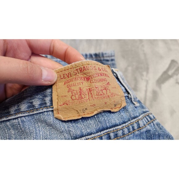 Levi’s 505 Women's Size 14 Petite Blue Straight Leg Jeans - Picture 5 of 6